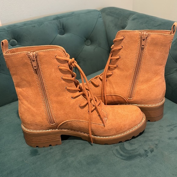 Suede Combat Boots - Picture 3 of 8